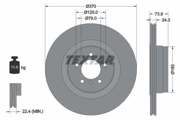 Disc frana TEXTAR 92155203