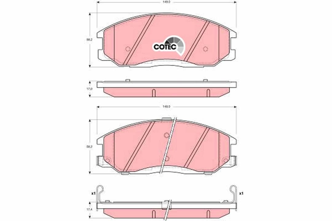 set placute frana,frana disc TRW COTEC GDB3244
