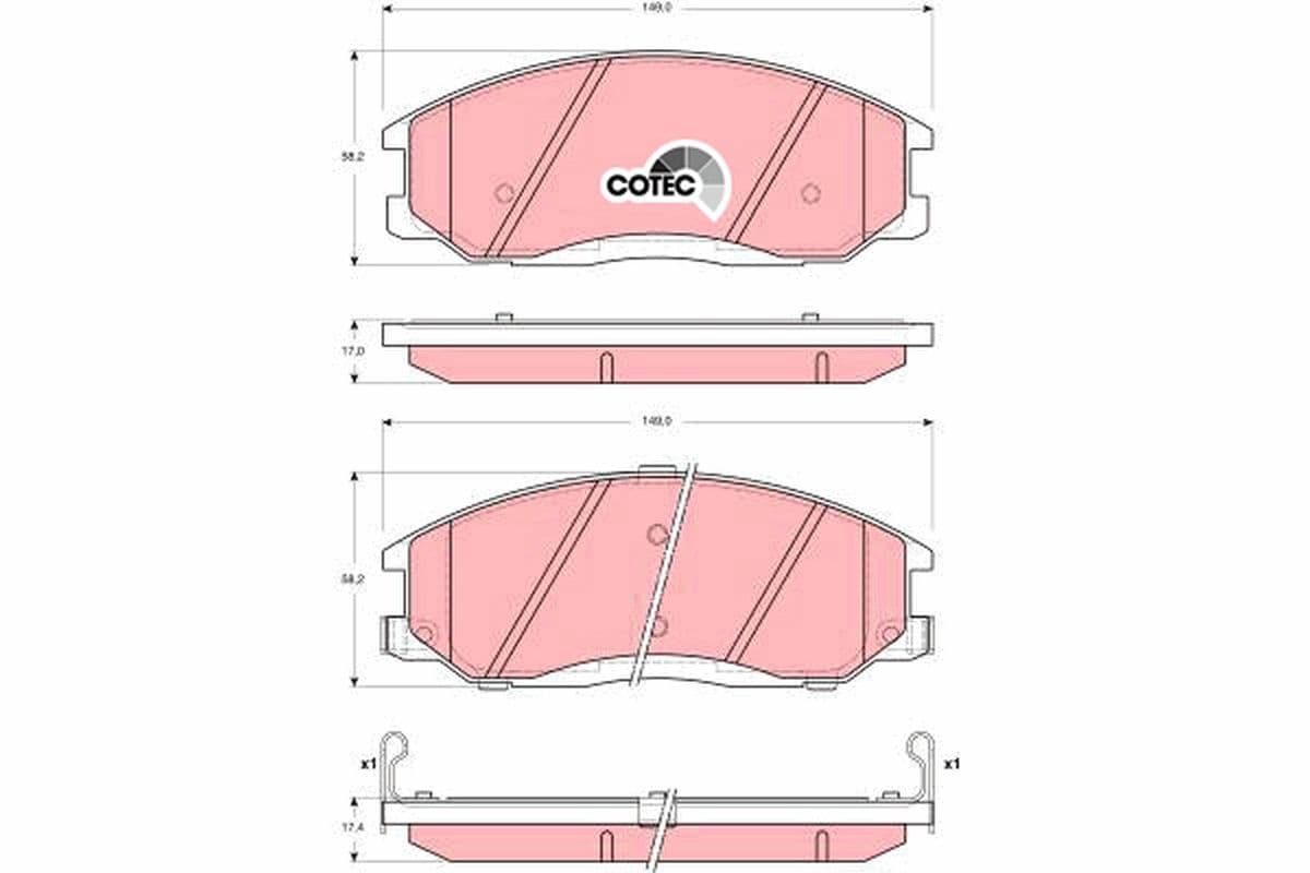 set placute frana,frana disc TRW COTEC GDB3244