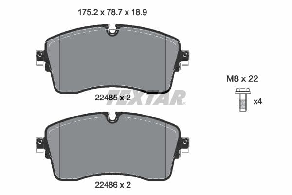 set placute frana,frana disc TEXTAR Q+ 2248503