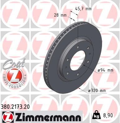 Disc frana ZIMMERMANN COAT Z 380.2173.20