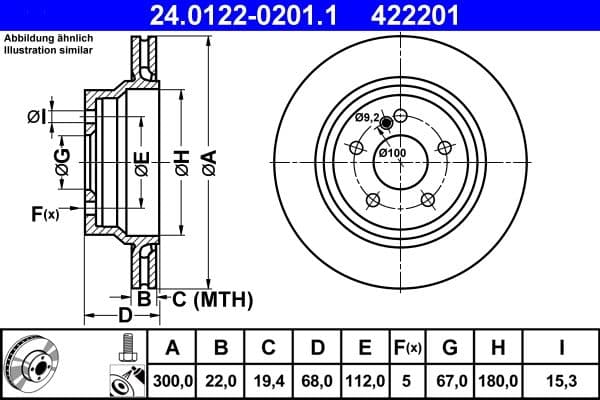 Disc frana ATE 24.0122-0201.1