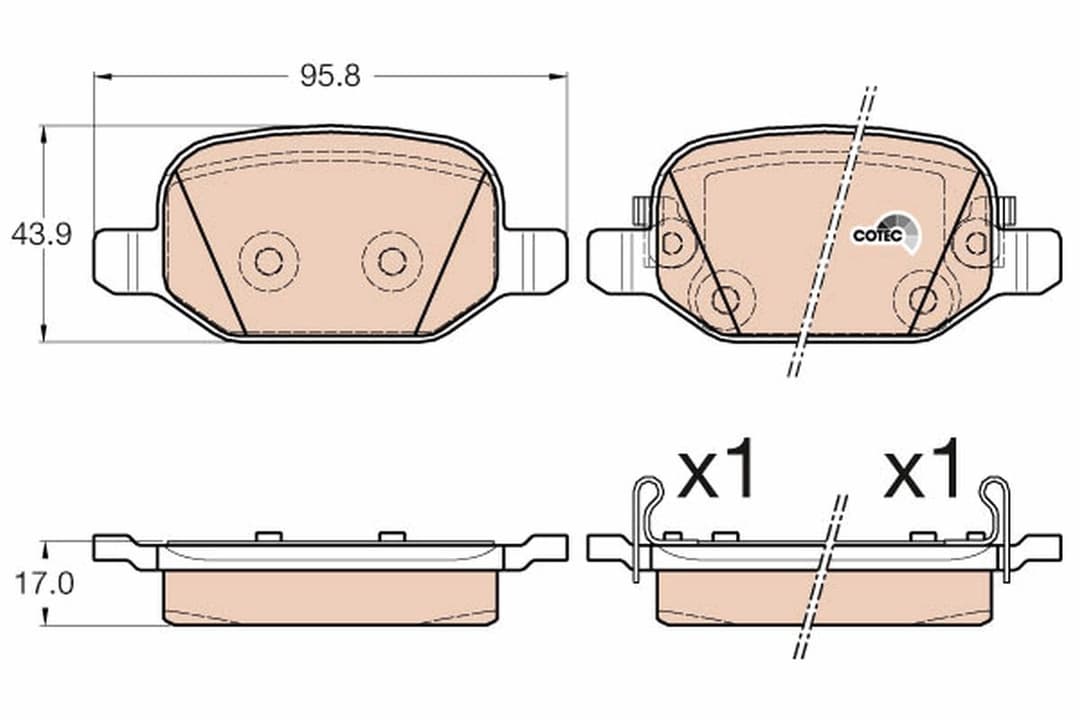 set placute frana,frana disc TRW COTEC GDB2002