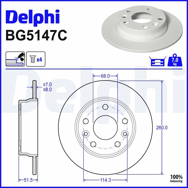 Disc frana DELPHI BG5147C