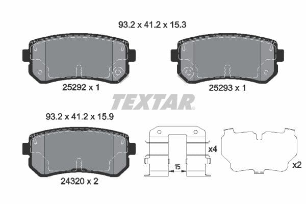 set placute frana,frana disc TEXTAR Q+ 2529201