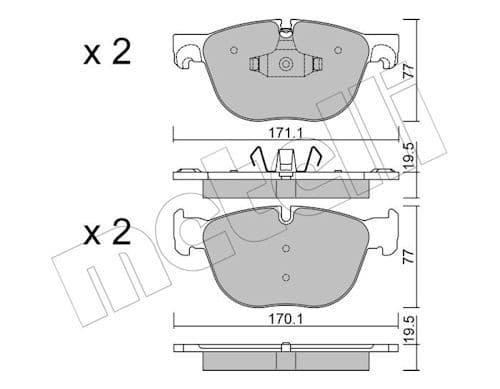 set placute frana,frana disc METELLI 22-0770-0