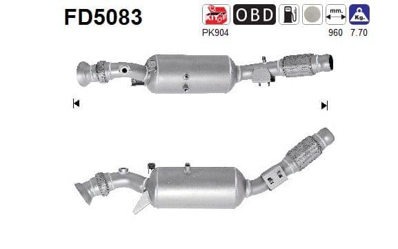 Filtru funingine/particule, sist.de esapament AS FD5083
