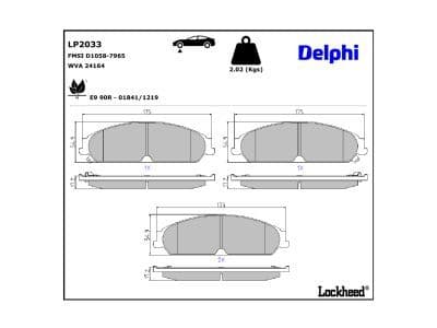 set placute frana,frana disc DELPHI LP2033