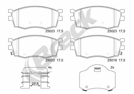 set placute frana,frana disc BRECK 25019 00 702 00