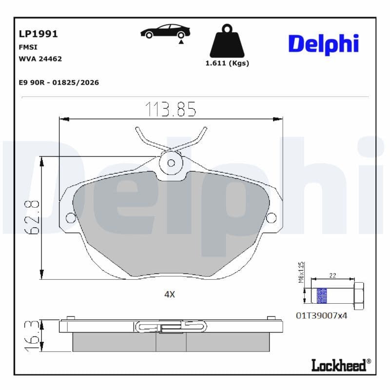 set placute frana,frana disc DELPHI LP1991