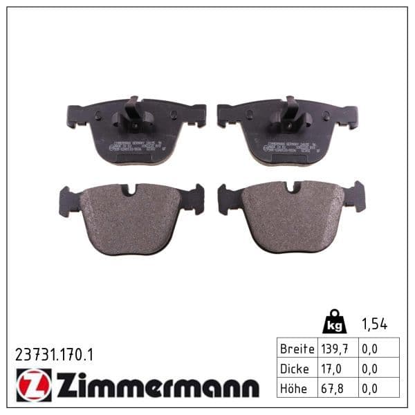 set placute frana,frana disc ZIMMERMANN 23731.170.1