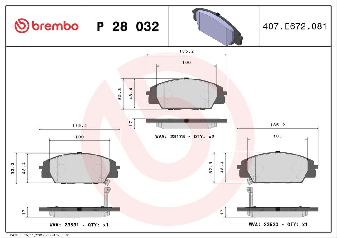 set placute frana,frana disc BREMBO PRIME LINE P 28 032