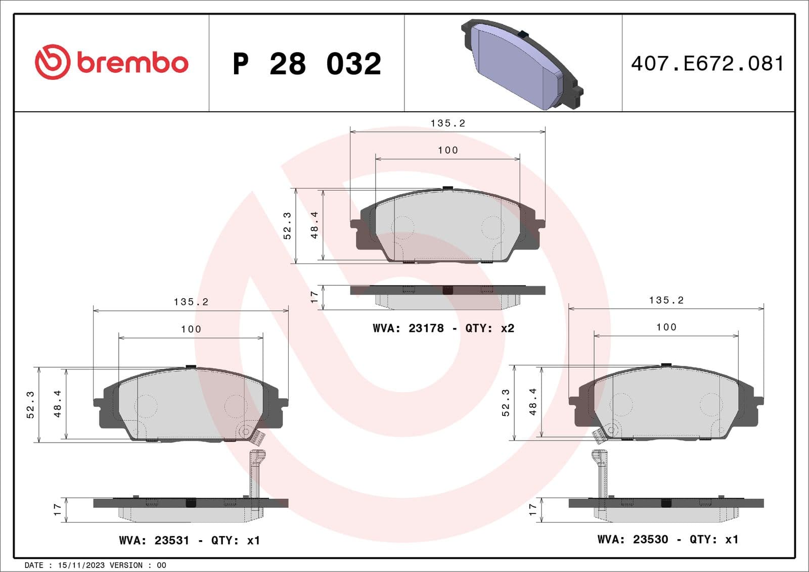 set placute frana,frana disc BREMBO PRIME LINE P 28 032