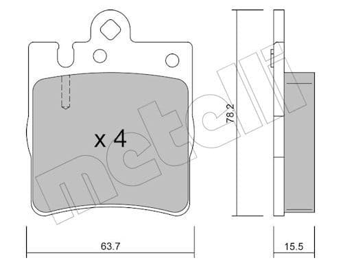 set placute frana,frana disc METELLI 22-0344-0