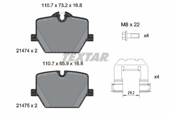 set placute frana,frana disc TEXTAR Q+ 2147401
