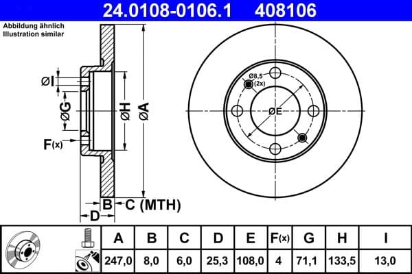 Disc frana ATE 24.0108-0106.1