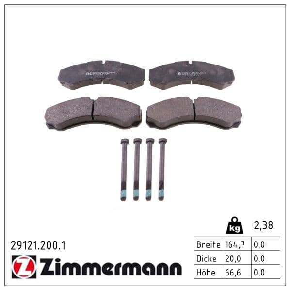 set placute frana,frana disc ZIMMERMANN 29121.200.1