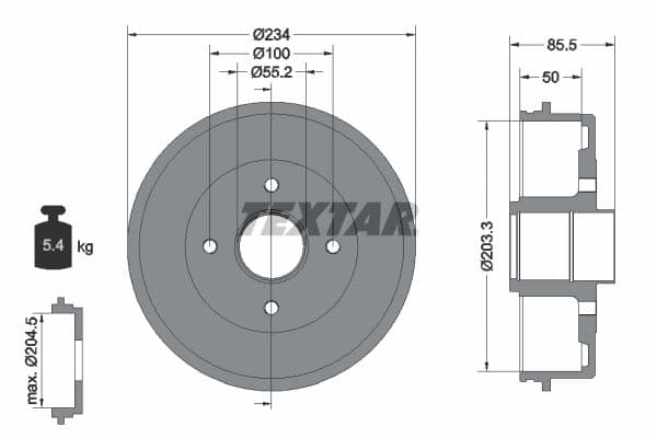 Tambur frana TEXTAR 94019600