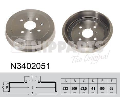 Tambur frana NIPPARTS N3402051
