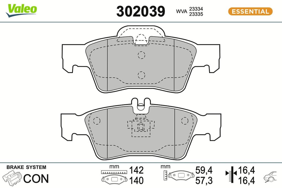 set placute frana,frana disc VALEO 302039