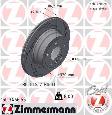 Disc frana ZIMMERMANN BLACK Z 150.3466.55