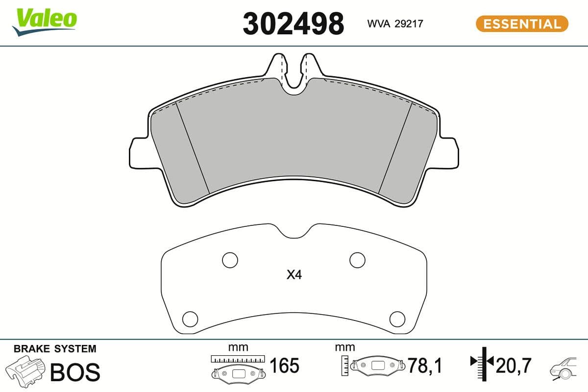 set placute frana,frana disc VALEO 302498