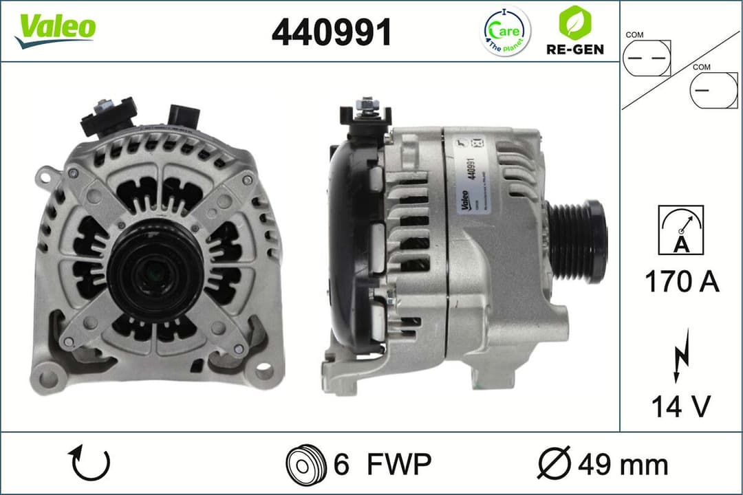 Generator / Alternator VALEO RE-GEN REMANUFACTURED 440991