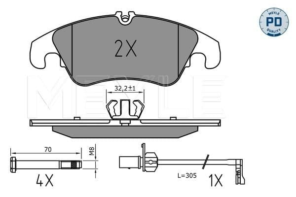 set placute frana,frana disc MEYLE -PD: Advanced performance and design. 025 222 5219/PD