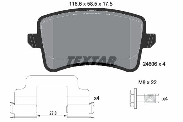 set placute frana,frana disc TEXTAR Q+ 2460601