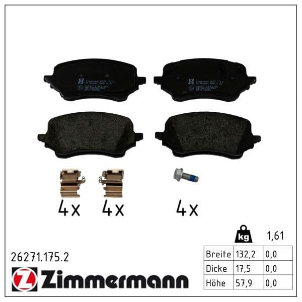 set placute frana,frana disc ZIMMERMANN 26271.175.2
