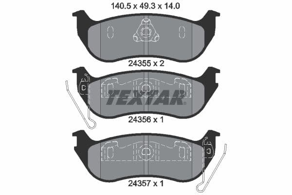 set placute frana,frana disc TEXTAR 2435501