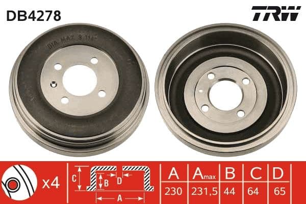 Tambur frana TRW DB4278