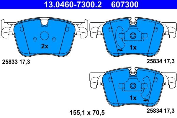 set placute frana,frana disc ATE 13.0460-7300.2