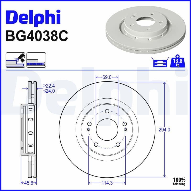 Disc frana DELPHI BG4038C