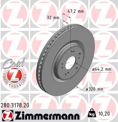 Disc frana ZIMMERMANN COAT Z 280.3178.20