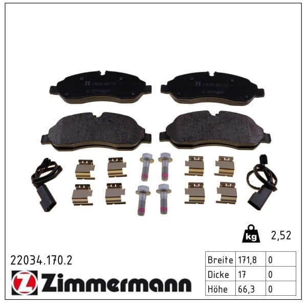set placute frana,frana disc ZIMMERMANN 22034.170.2
