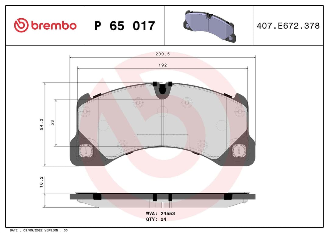 set placute frana,frana disc BREMBO PRIME LINE P 65 017