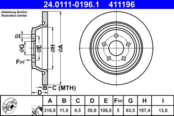 Disc frana ATE 24.0111-0196.1