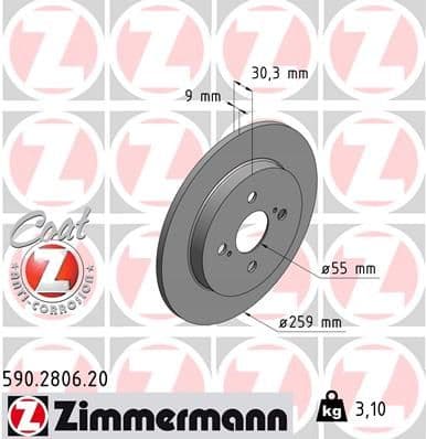 Disc frana ZIMMERMANN COAT Z 590.2806.20