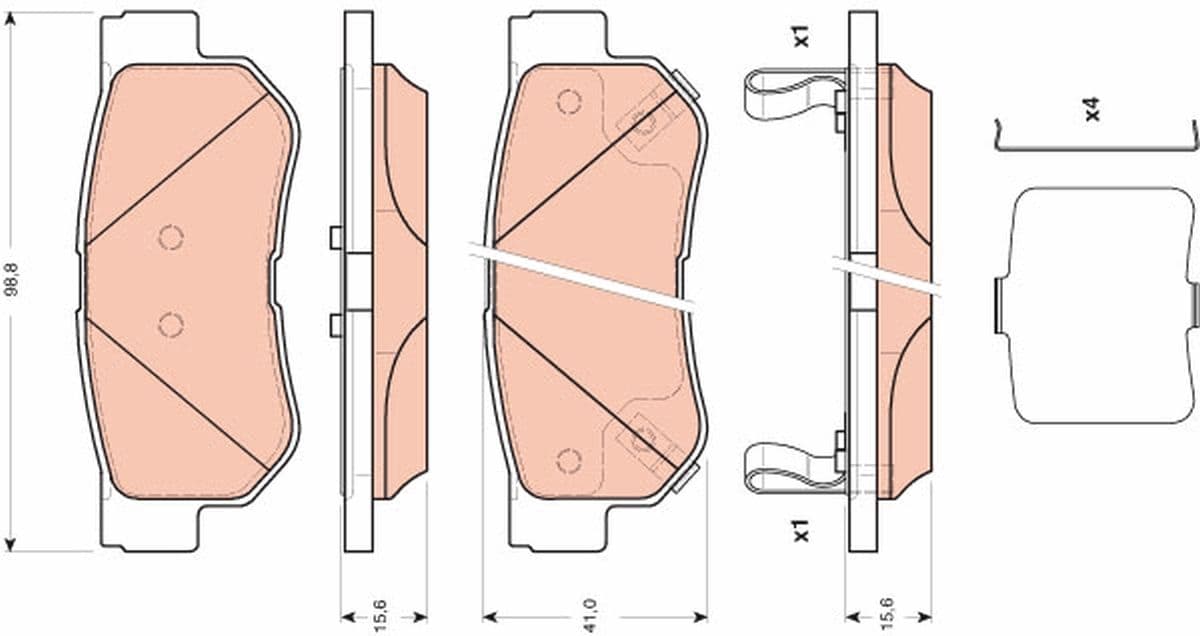 set placute frana,frana disc TRW GDB3432