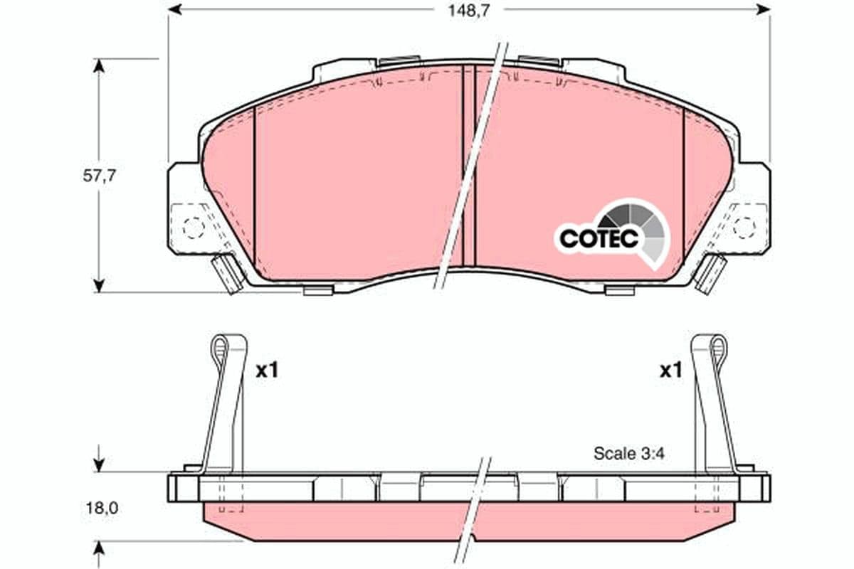 set placute frana,frana disc TRW COTEC GDB3177