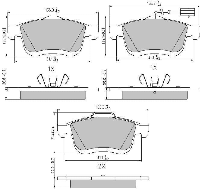 set placute frana,frana disc MOTAQUIP LVXL1678