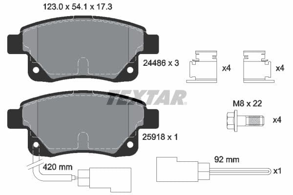 set placute frana,frana disc TEXTAR 2448601