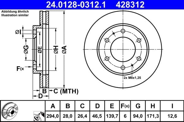 Disc frana ATE 24.0128-0312.1