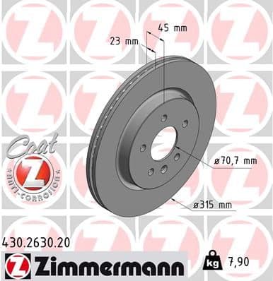 Disc frana ZIMMERMANN 430.2630.20