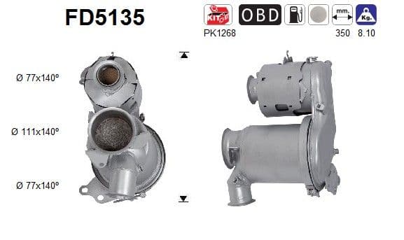Filtru funingine/particule, sist.de esapament AS FD5135