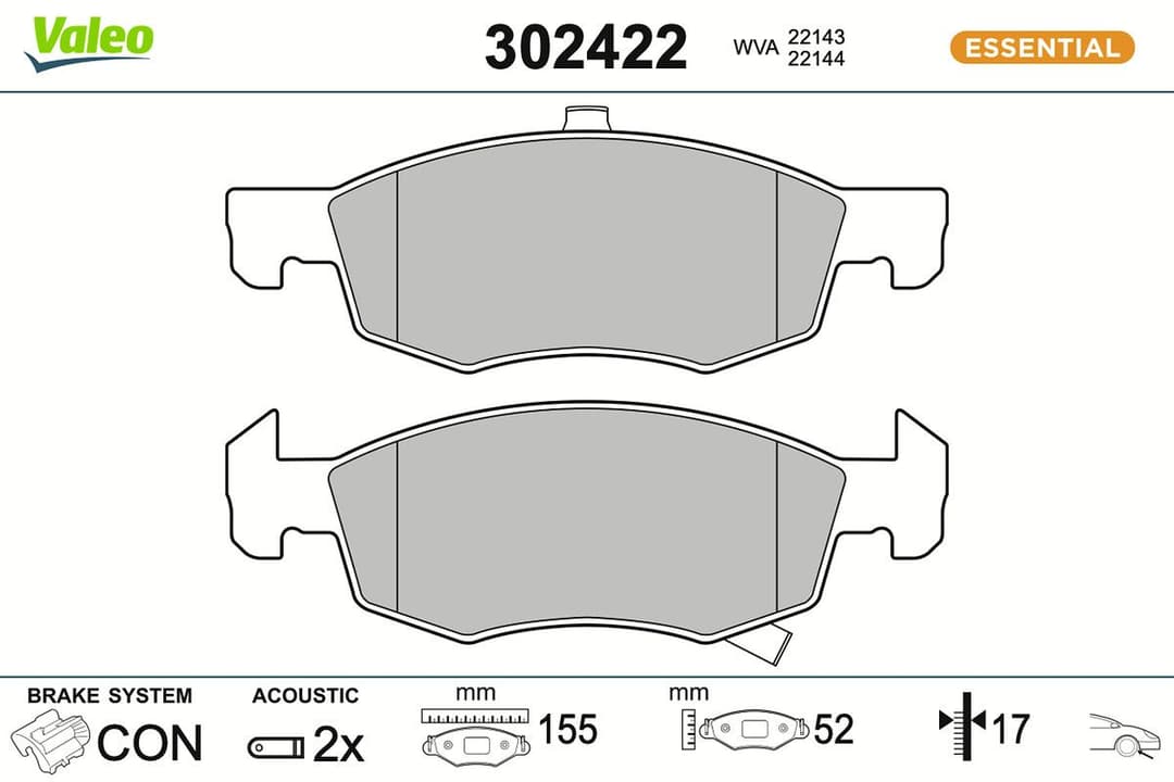 set placute frana,frana disc VALEO 302422