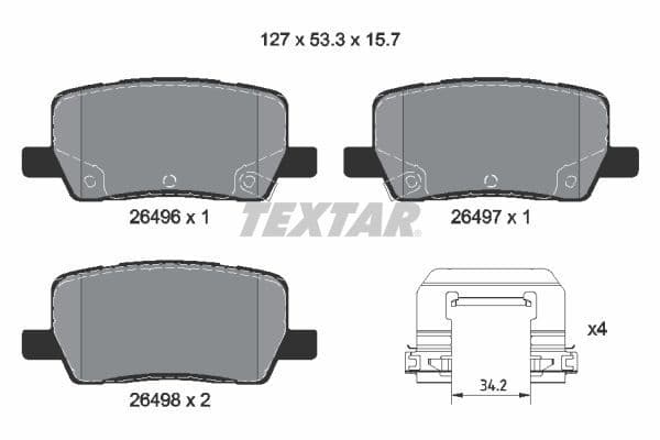 set placute frana,frana disc TEXTAR Q+ 2649601
