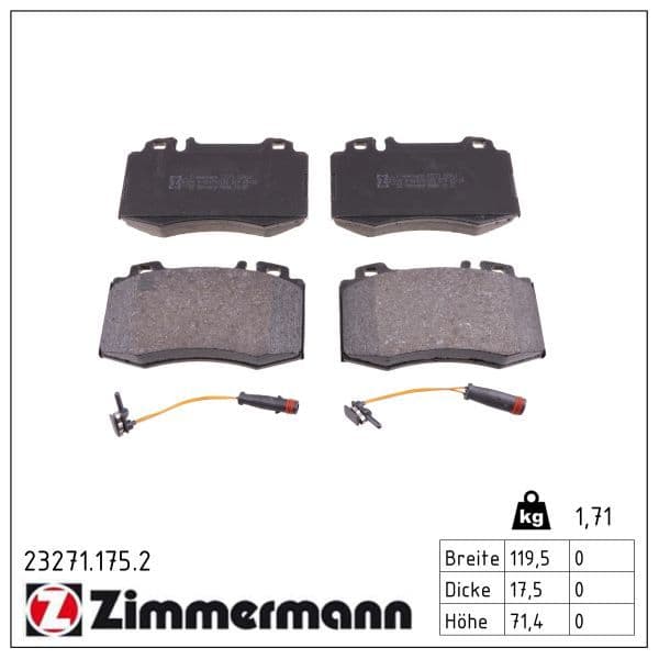 set placute frana,frana disc ZIMMERMANN 23271.175.2