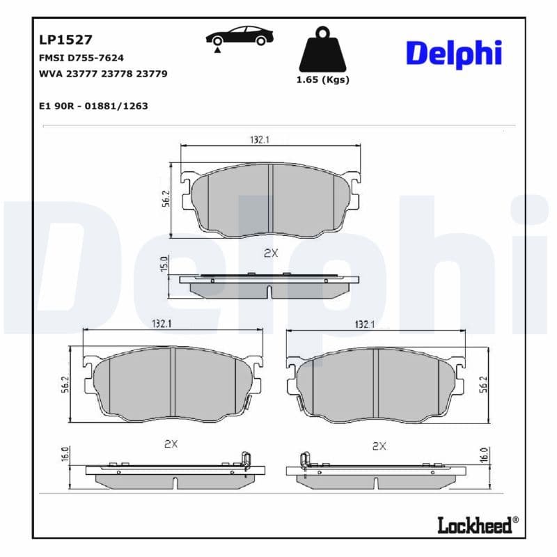 set placute frana,frana disc DELPHI LP1527